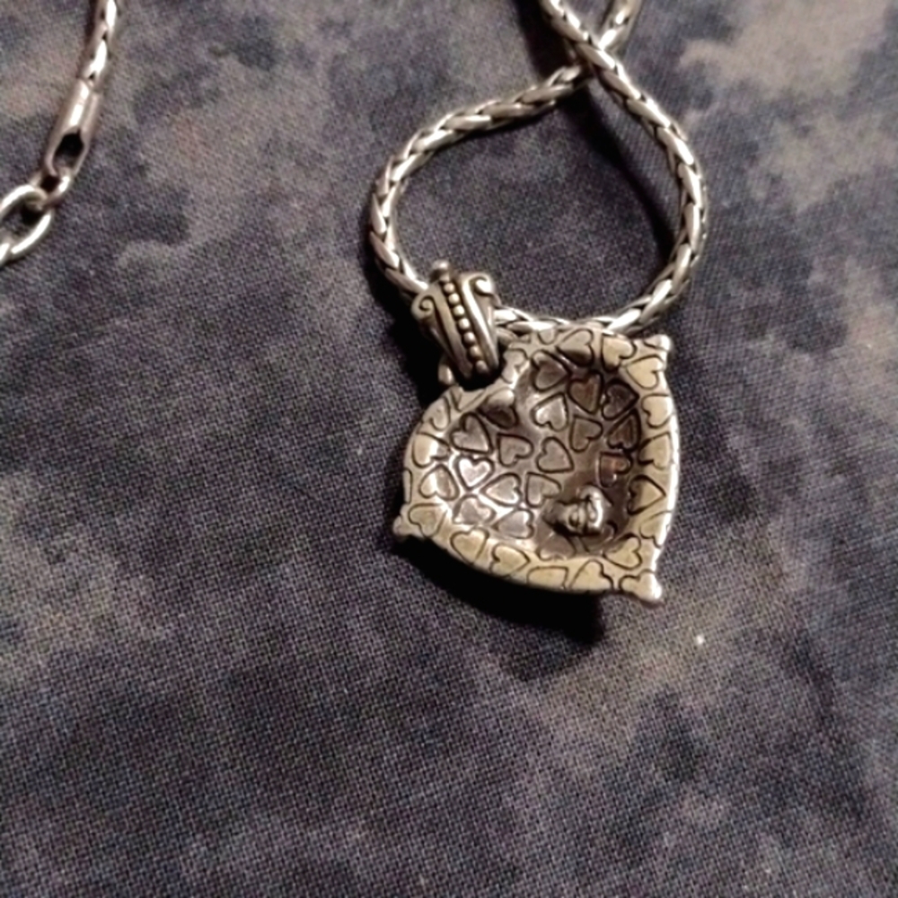 BRIGHTON Two-Tone Heart Pendant Necklace in Silver and Gold - Picture 2 of 3